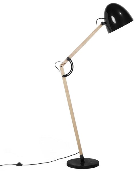 Stojacia lampa čierna farba kovová 175 cm nastaviteľné rameno industriálny dizajn