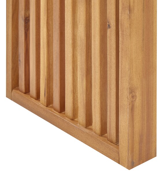 Záhradný jedálenský stôl svetlé akáciové drevo 150 x 35 cm 4-miestny obdĺžnikový tvar moderný rustikálny štýl interiér exteriér