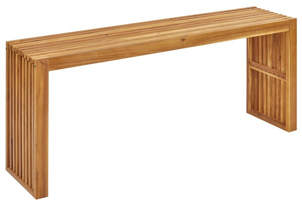 Záhradný jedálenský stôl svetlé akáciové drevo 150 x 35 cm 4-miestny obdĺžnikový tvar moderný rustikálny štýl interiér exteriér