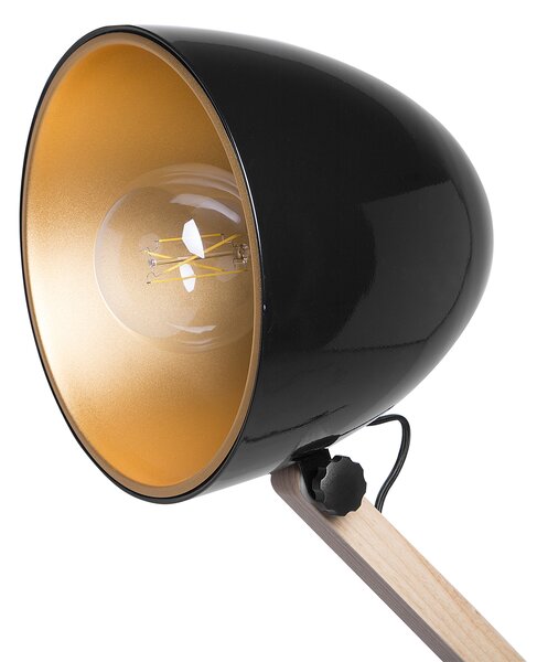 Stojacia lampa čierna farba kovová 175 cm nastaviteľné rameno industriálny dizajn