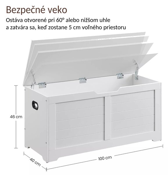 Vasagle Truhlica na sedenie TANJA, 100x40x46cm, biela