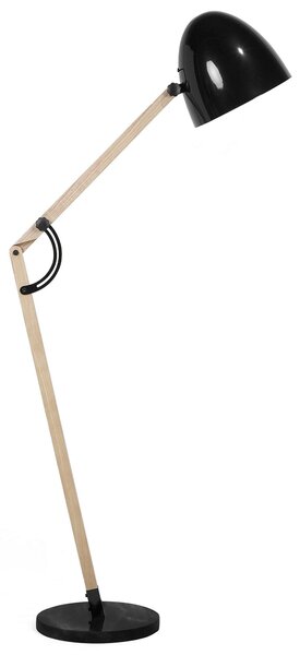 Stojacia lampa čierna farba kovová 175 cm nastaviteľné rameno industriálny dizajn
