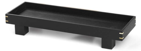 Ferm Living Drevený podnos Bon X small, dark stained black