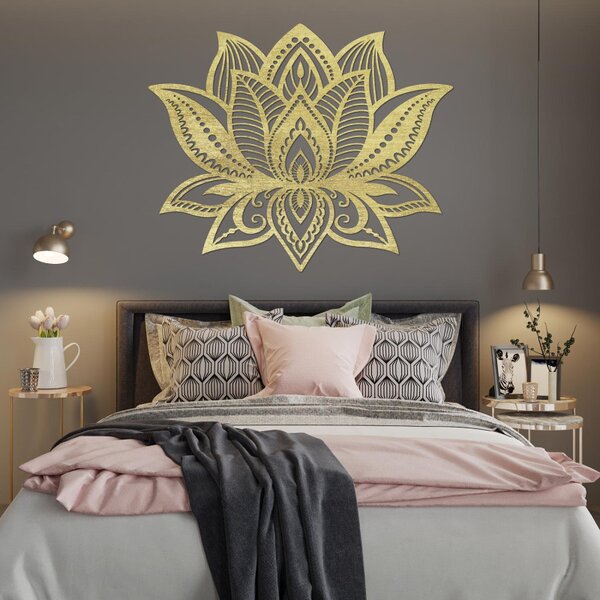 Drevený obraz lotosový kvet – elegantná mandala svetla | SENTOP PR0466
