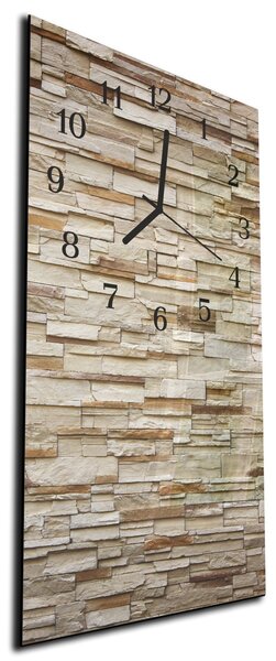 Nástenné hodiny 30x60cm - pieskový kamenný múr - plexi