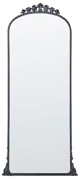 Nástenné zrkadlo čierne kovové 51 x 114 cm na stenu dekoratívne glamour štýl závesné dekorácie