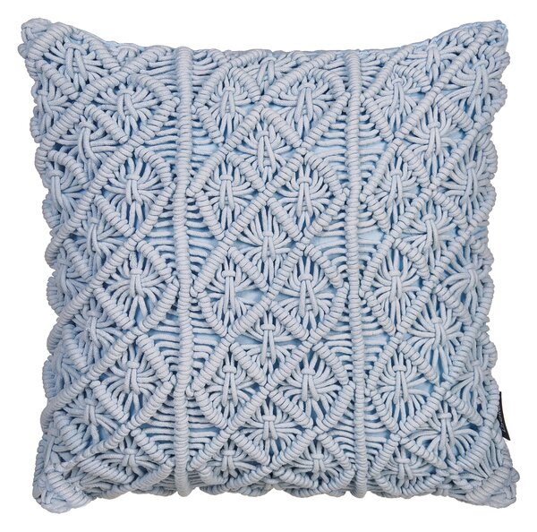 Sada 2 dekoratívnych vankúšov modrá bavlna makramé 40 x 45 cm boho retro dekoračné príslušenstvo