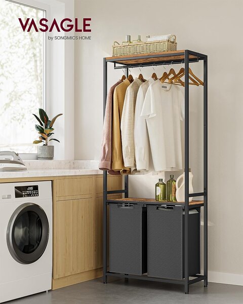 SONGMICS Kôš na bielizeň Vasagle Lumax 2x46 l čierny
