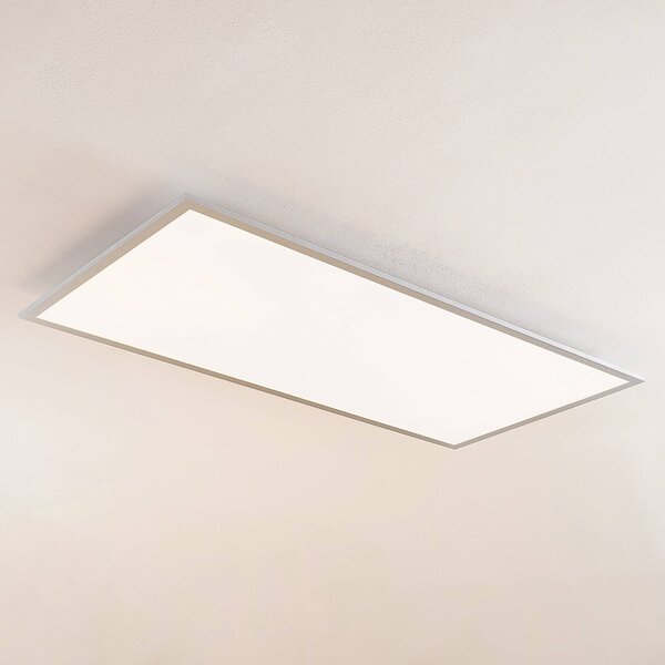 Lindby Zento LED panel diaľkové, stmievateľný, Hliník / sivá / zinok, Kuchyňa, Plast, Moderný, Stropné svetlo