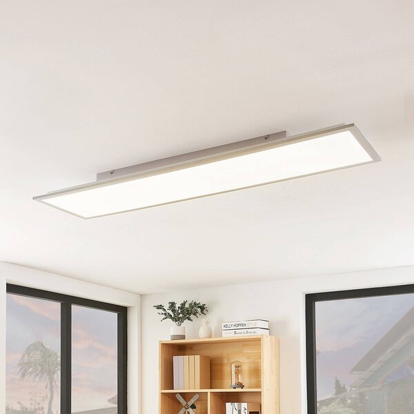 LED panel Lindby Stenley, 120 cm x 30 cm, stmievateľný, Biela / opálová, Kuchyňa, Plast, Moderný, Stropné svetlo
