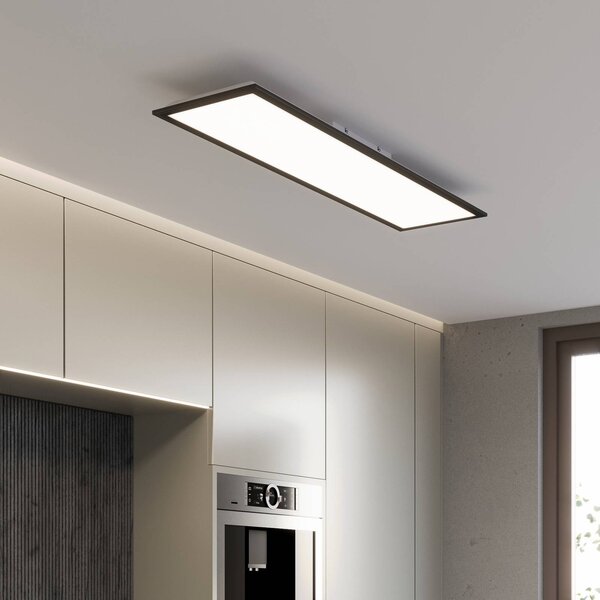 LED panel Piatto ovládanie 100x25 cm čierna, Čierna, Obývacia izba / jedáleň, kov, Moderný, Stropné svetlo