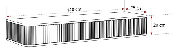 ZÁVESNÁ KONZOLA LUNETTA II SVETLO SIVÁ + MRAMOR BIANCO 140 cm