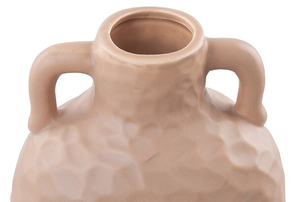 Váza na kvety béžová porcelánová 26 cm dekoratívna s motívom tváre ručne vyrobená dekorácia na stôl tradičný dizajn