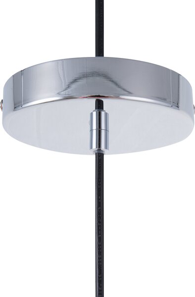 Závesná lampa biela sklenená so striebornými detailmi veľké guľaté svietidlo s 1 žiarovkou moderné