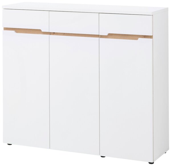 SKRINKA NA TOPÁNKY, biela, dub artisan, 120/107/38 cm Voleo - Online Only drobný nábytok, Online Only