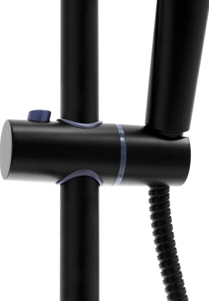 Erga Bergen Therm, sprchová súprava s termostatickou batériou a dažďovou hlavicou 25cm, čierna matná, ERG-YKA-BP.BERGEN-THERM-25-BLK