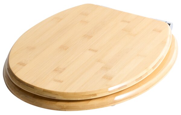 WC doska svetlohnedá bambus lesklý povrch 42 x 35 cm kúpeľňové doplnky tradičný škandinávsky štýl kúpeľňa toaleta