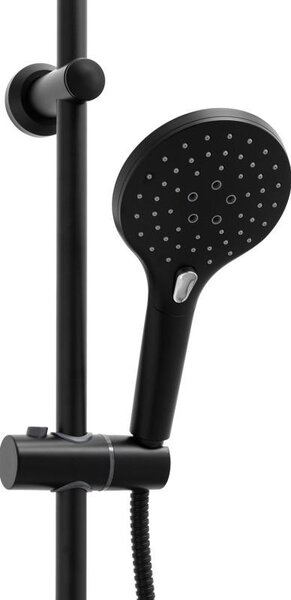 Erga Bergen Therm, sprchová súprava s termostatickou batériou a dažďovou hlavicou 25cm, čierna matná, ERG-YKA-BP.BERGEN-THERM-25-BLK