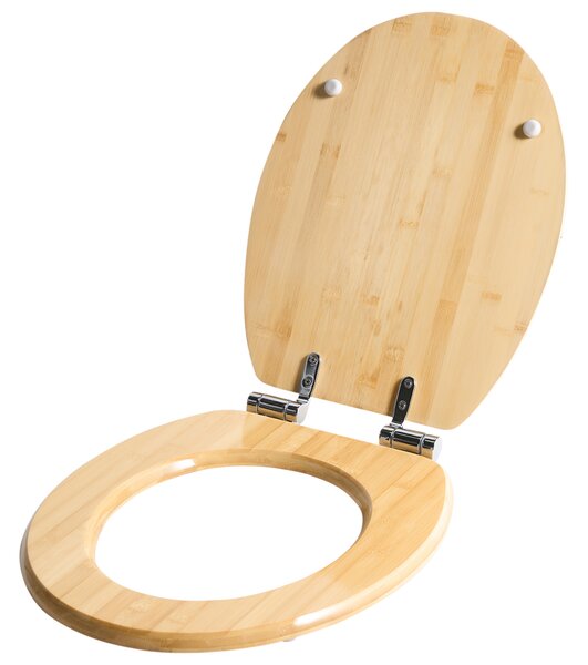 WC doska svetlohnedá bambus lesklý povrch 42 x 35 cm kúpeľňové doplnky tradičný škandinávsky štýl kúpeľňa toaleta