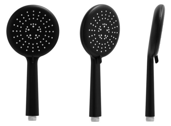Erga Enza, sprchová súprava s termostatickou batériou a dažďovou hlavicou 20cm, čierna matná, ERG-YKA-BP.ENZA20-BLK