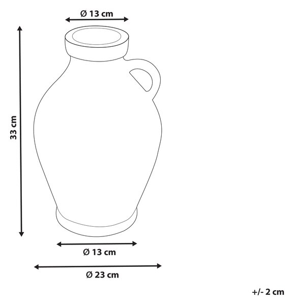Dekoratívna váza biela čierna terakota 33 cm ručne maľovaná moderný rustikálny štýl dekorácie doplnky