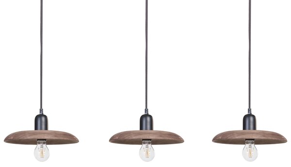 Závesná lampa s 5 tienidlami tmavohnedá mangové drevo prírodné drevené stropné svietidlo boho štýl ručne vyrobené bytové doplnky