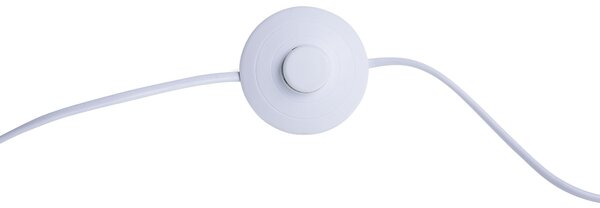 Stojaca lampa biela statívový kovový podstavec trojnožka 156 cm látkové tienidlo moderný industriálny štýl obývačka spálňa