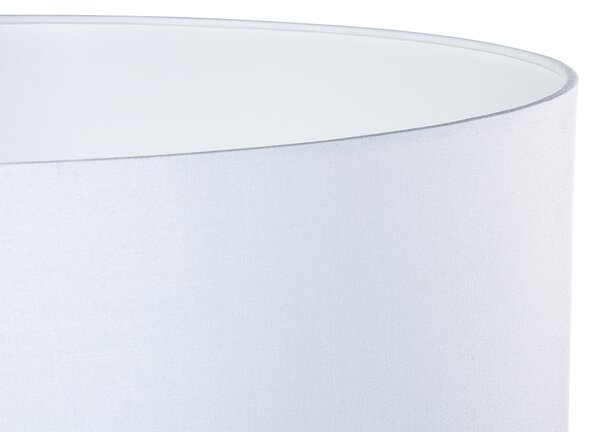 Stojaca lampa biela statívový kovový podstavec trojnožka 156 cm látkové tienidlo moderný industriálny štýl obývačka spálňa