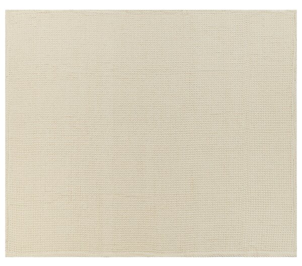 Prikrývka béžová bavlnená 220 x 240 cm vafľový vzor deka na posteľ textilné doplnky spálňa obývacia izba