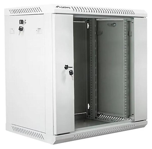 Lanberg WF01-6412-10S, Nástenný regál, 12U, 60 kg, 21 kg, Šedá