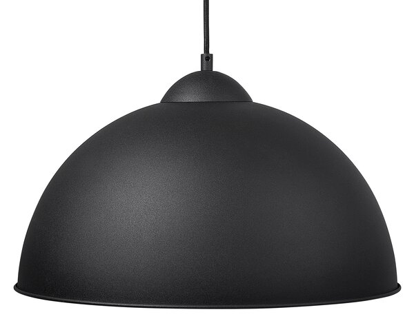 Závesná lampa matná čierna polkruhové tienidlo na 1 žiarovku industriálne moderné svietidlo