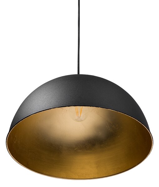Závesná lampa matná čierna polkruhové tienidlo na 1 žiarovku industriálne moderné svietidlo