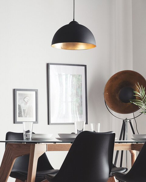 Závesná lampa matná čierna polkruhové tienidlo na 1 žiarovku industriálne moderné svietidlo