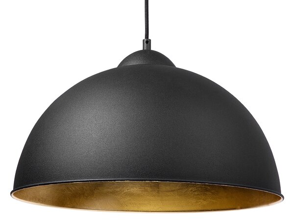 Závesná lampa matná čierna polkruhové tienidlo na 1 žiarovku industriálne moderné svietidlo