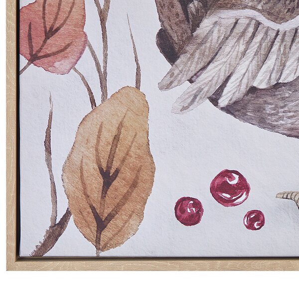 Obraz na plátne zarámovaný viacfarebný 63 x 63 cm vtáčí vzor štvorcový MDF rám moderný štýl obývacia izba detská izba