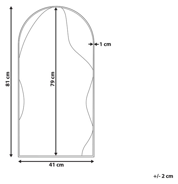 Nástenné zrkadlo zlaté kovové oválne 41 x 81 cm na stenu bytové doplnky moderné minimalistické obývacia izba spálňa chodba