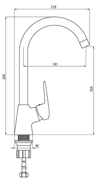 Deante Corio, granitový drez na dosku 670x440x175 mm + drezová batéria s ramenom v tvare "U" čierna + 3,5" + priestorovo úsporný sifón, 1-komorový, g…