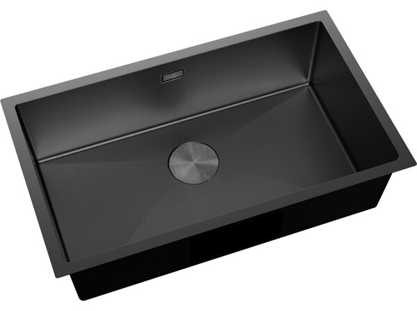 Mexen Trixo, 1-komorový nerezový drez 750 x 440 mm, čierna, vzor voština, 6415751000-70HC