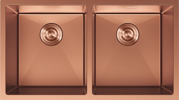 Mexen Binox, 2-komorový nerezový drez 800 x 450 mm, brúsená meď, 6421802000-65