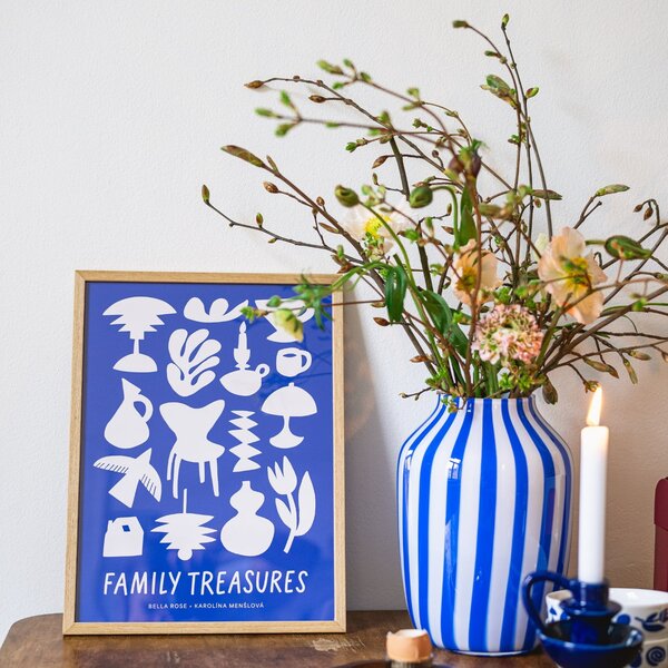 Plakát Family Treasures Beige / Blue 70 x 100 cm
