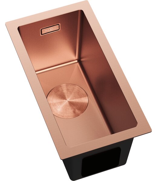 Mexen Trixo, 1-komorový nerezový drez 230 x 440 mm, brúsená meď, 6411221000-65