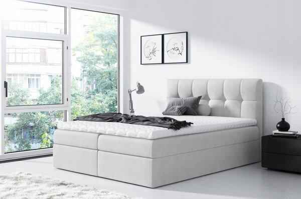 Jednoduchá posteľ Rex 180x200, svetlo šedá