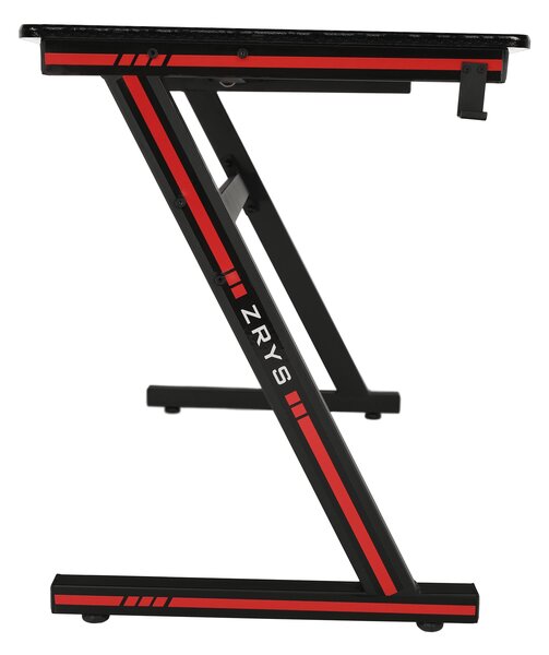KONDELA Herný stôl/počítačový stôl, čierna/červená, MACKENZIE 140cm