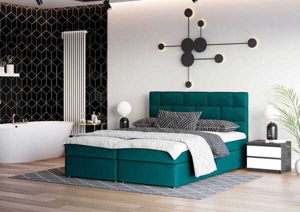 Dizajnová posteľ WALLY 140x200, zelená