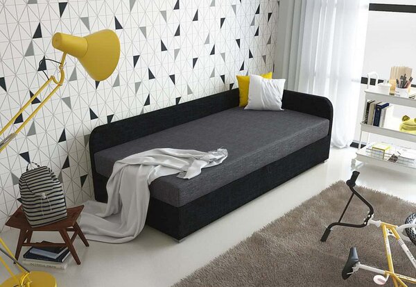 Čalúnená posteľ VALESKA 80x200, čierna + šedá