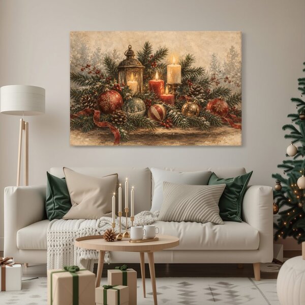 Obraz adventné zátišie so sviečkami