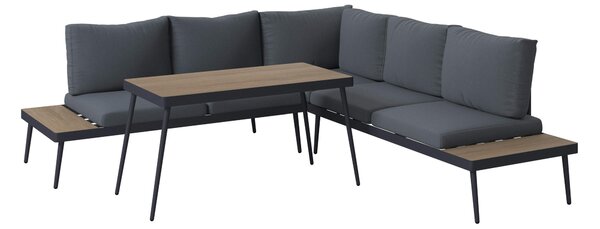 TERASOVÁ SEDACIA SÚPRAVA 4-dielne, kov, plast, textil Beldano - Online Only záhrada, Online Only