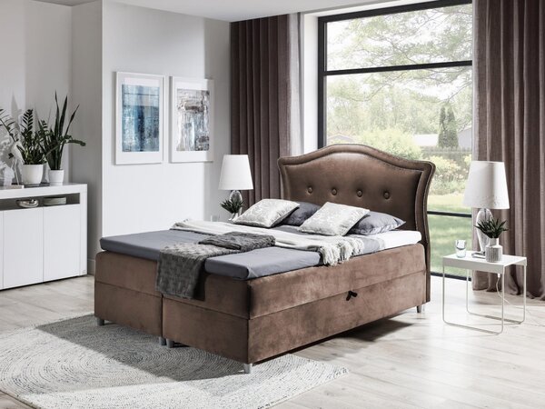 Elegantná rustikálna posteľ Bradley 120x200, hnedá