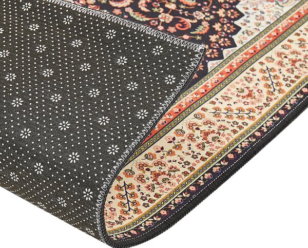 Koberec behúň viacfarebný polyester 80 x 240 cm orientálny vzor protišmykový vintage moderný štýl predsieň