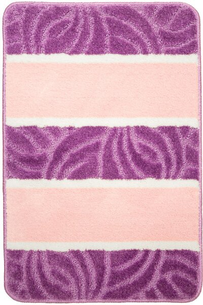 Kúpeľňový koberček MURCIA ružový / fialový, lístie